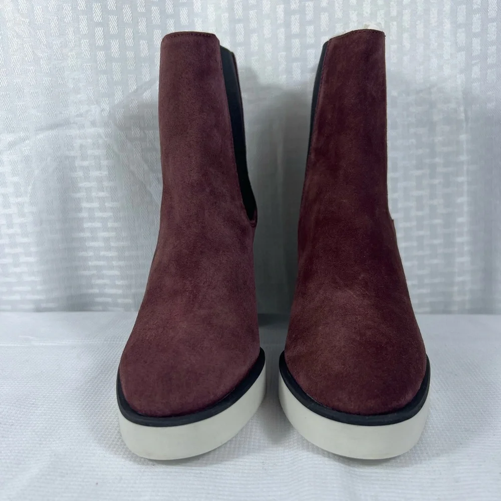 NIB Furla Greta Chelsea Boots Burgundy Suede Size 36 EU Made in Italy